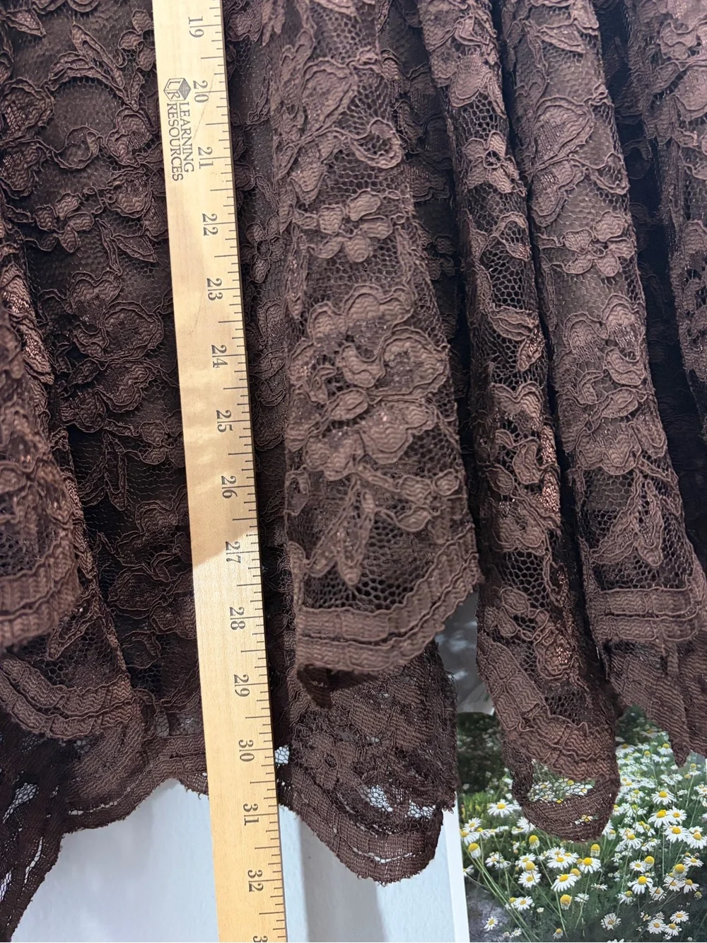 Liz Claiborne Brown Floral Lace Maxi Skirt
